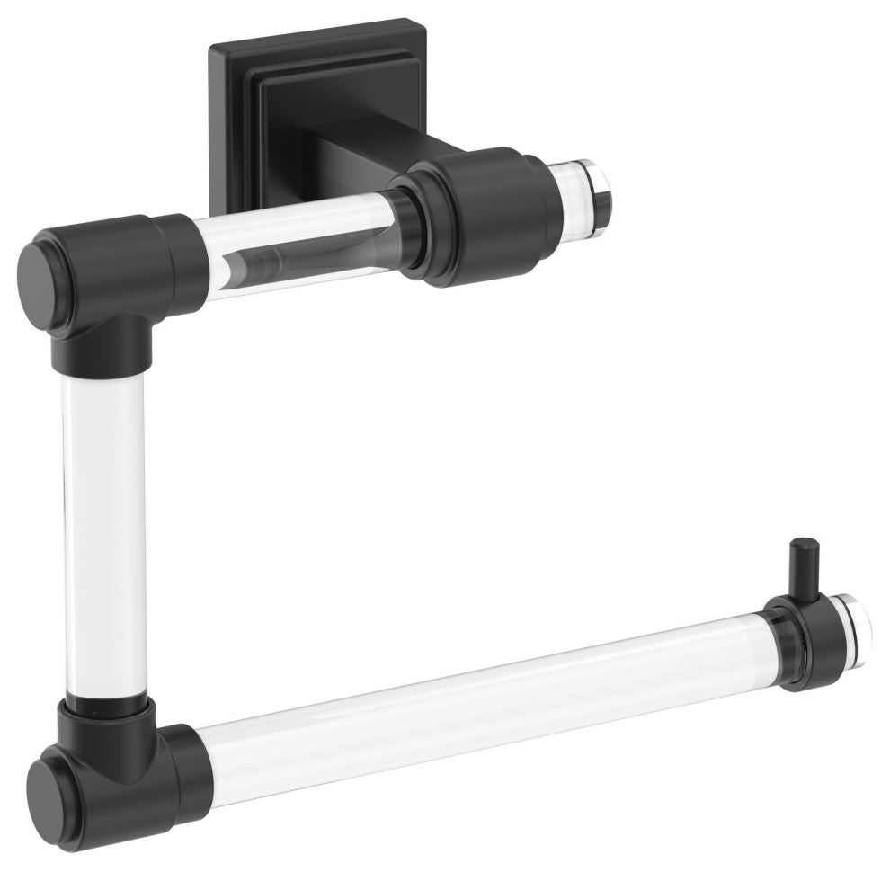 Amerock Glacio Contemporary Towel Ring, Clear/Matte Black