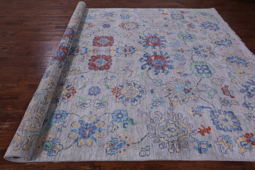 9' 10" X 13' 9" Turkish Oushak Hand Knotted Wool Rug - Q13475