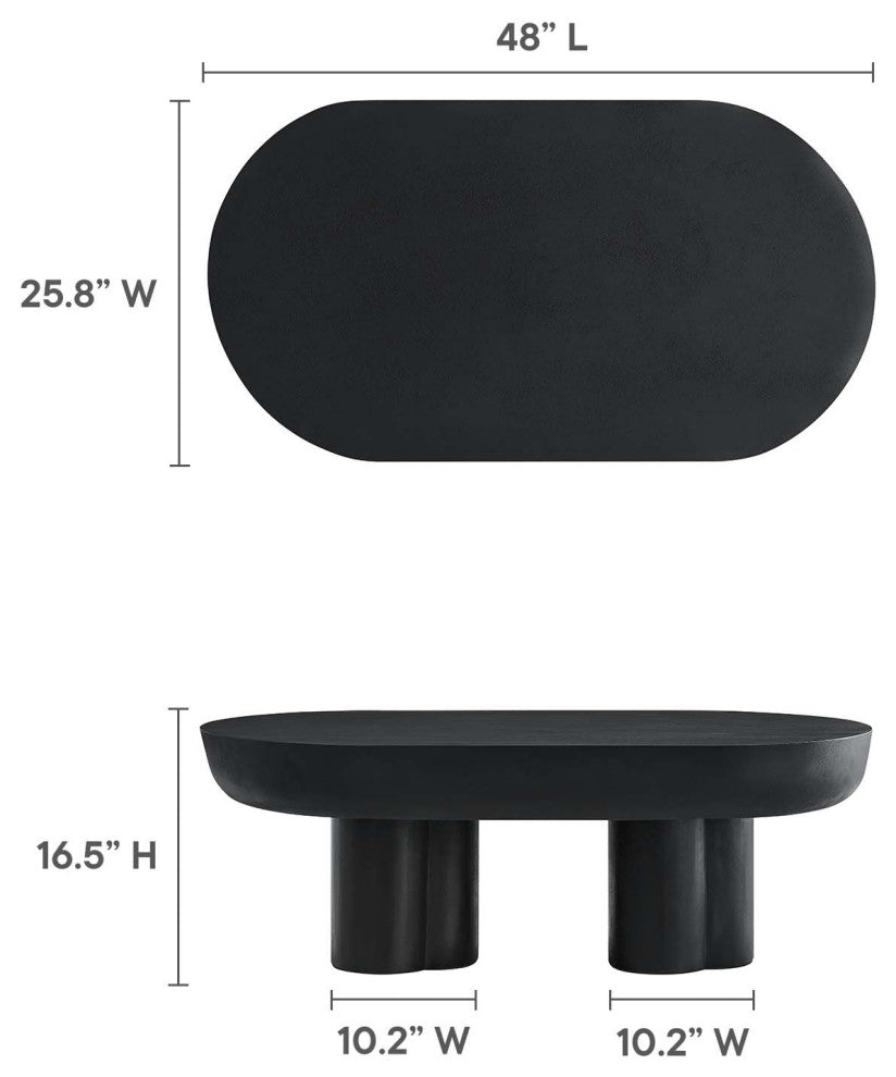 Caspian Oval Concrete Coffee Table