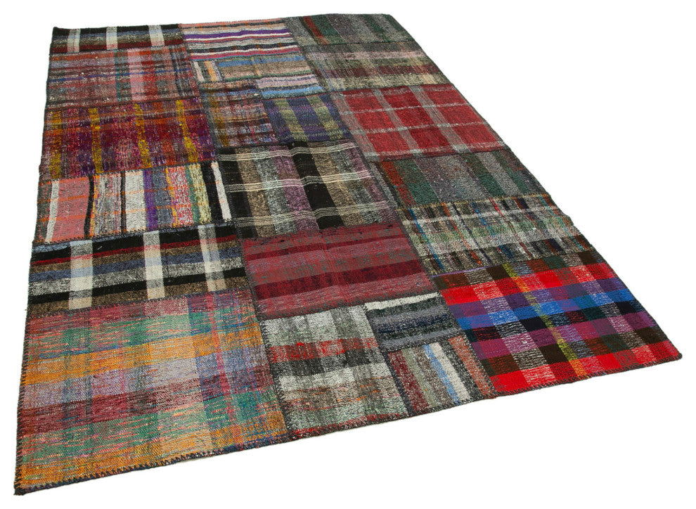 Rug N Carpet - Handmade Oriental 5' 9'' x 8' 2'' Unique Patchwork Kilim Rug
