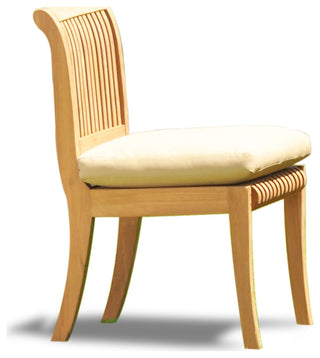 13-Piece Outdoor Teak Dining Set: 117" Masc Rect Table, 12 Giva Armless Chairs