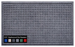 A1HC Superior Absorbant Polypropylene Doormat, Dark Gray Waffle, 18"x30"