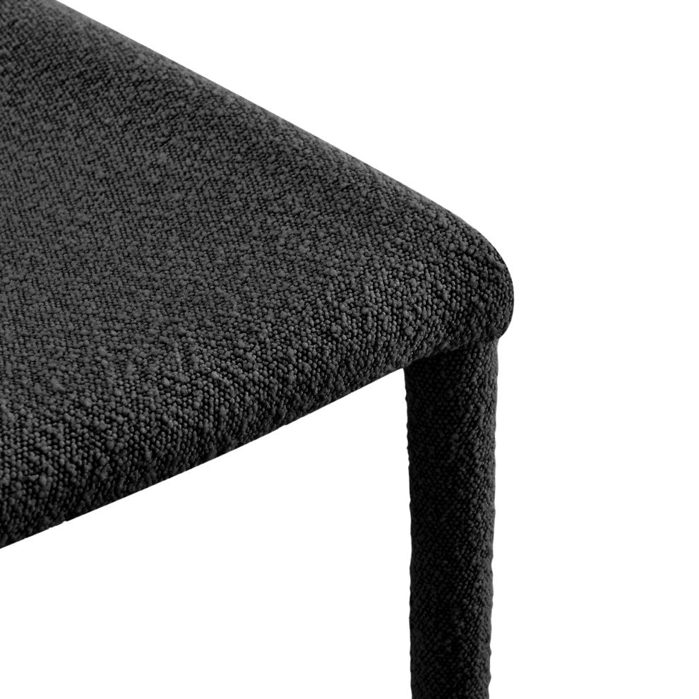 Kelsey Fabric Dining Side Chair, Boucle Black, Set of 2