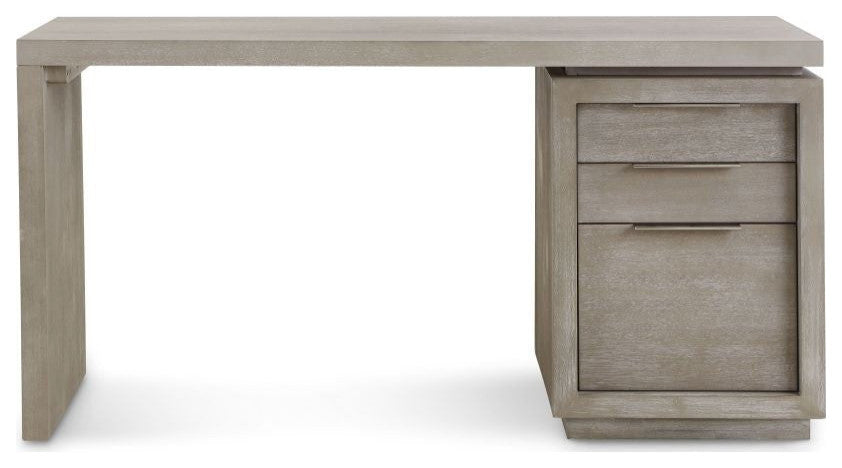 Modus Oxford 3-Drawer Single Pedestal Desk, Mineral