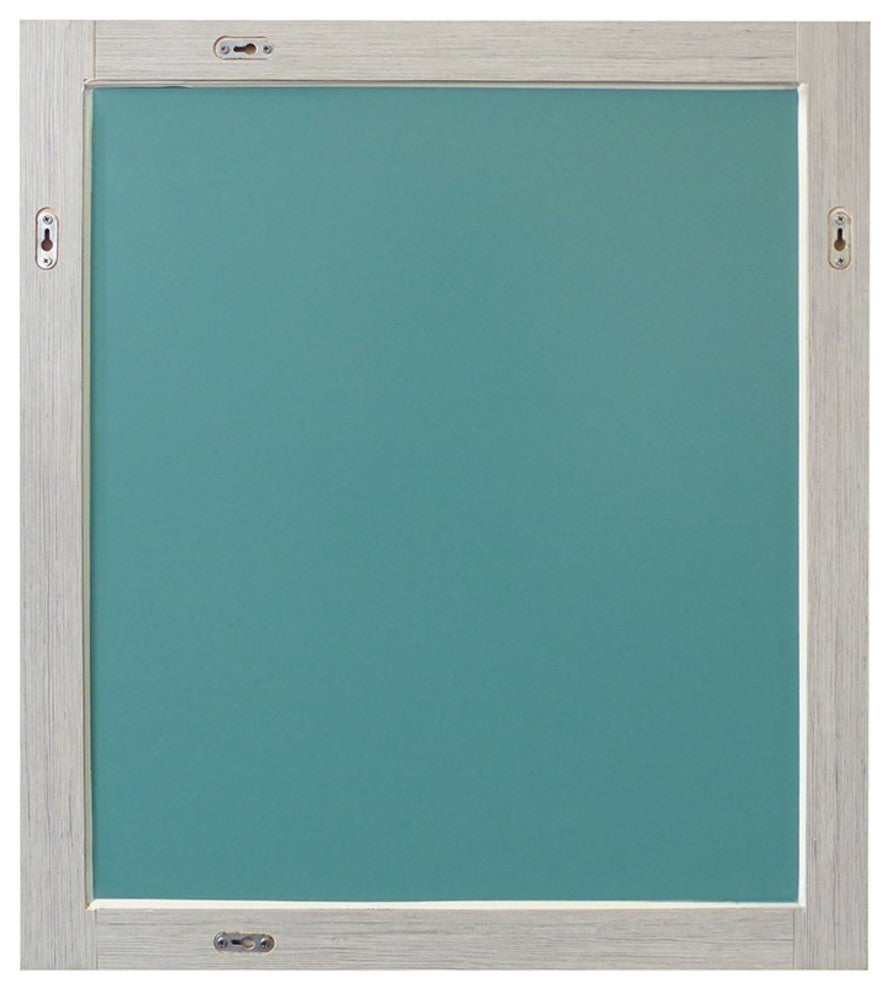 26" Rectangle Wood Frame Mirror, Gray Pine Finish