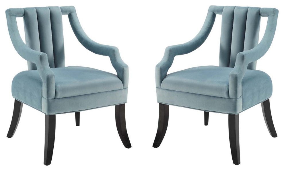 Harken Accent Chair Performance Velvet Set of 2 - Light Blue