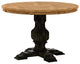 Arbor Hill Two-Tone Round Pedestal Base Dining Table, Antique Black