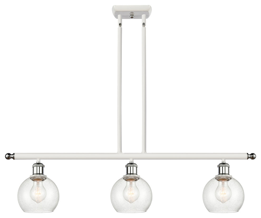 Innovations 516-3I-WPC-G124-6-LED 3 Light Island Light, White, Polished Chrome
