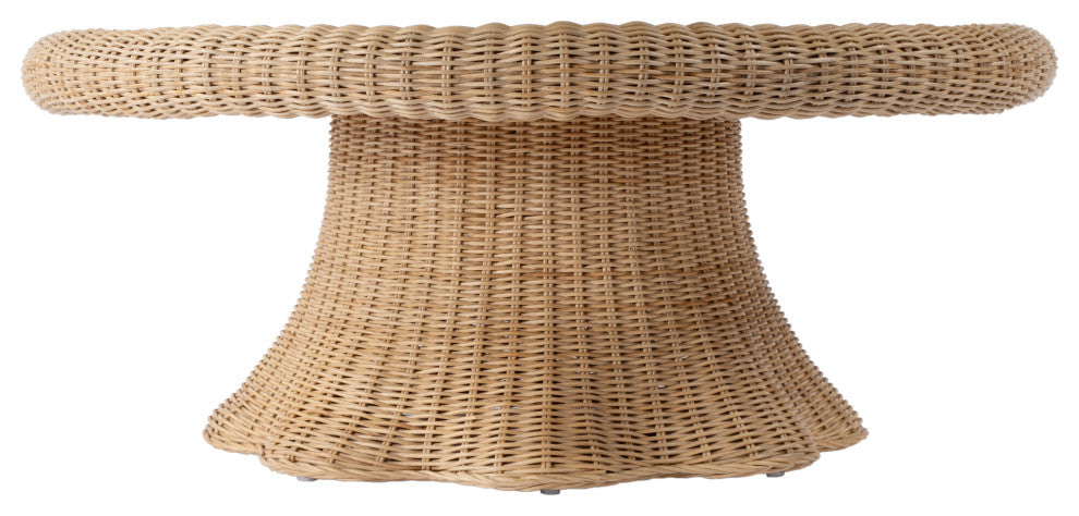 Flora Rattan Scalloped Coffee Table