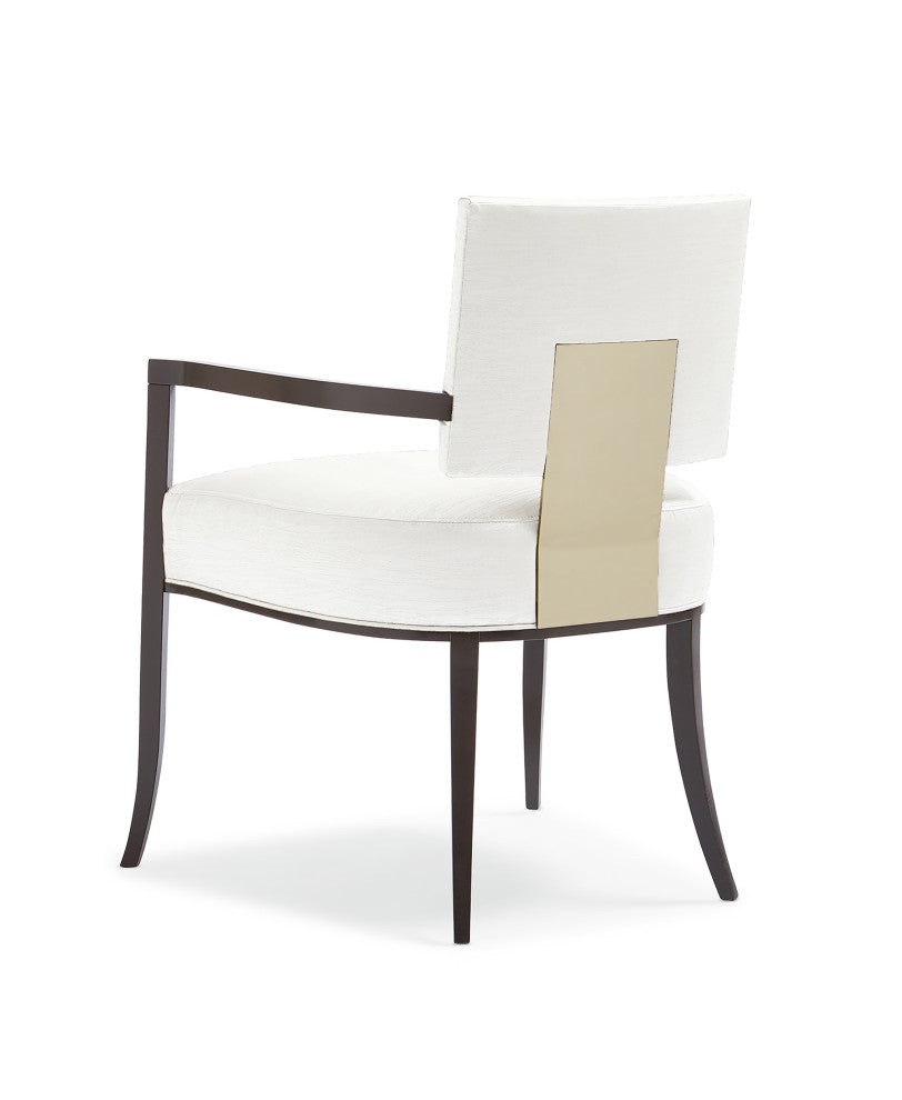 Reserved Seating Armchair, Sateen With Gold Metal Accents