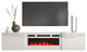72" High Gloss Floating Fireplace TV Stand, Modern Wall-Mounted Design, White