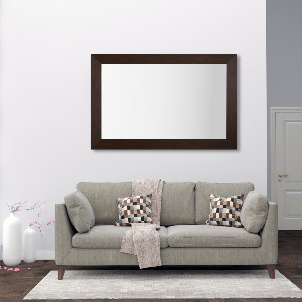 Pendleton Framed Wall Mirror, Espresso Textured, 28" X 36"