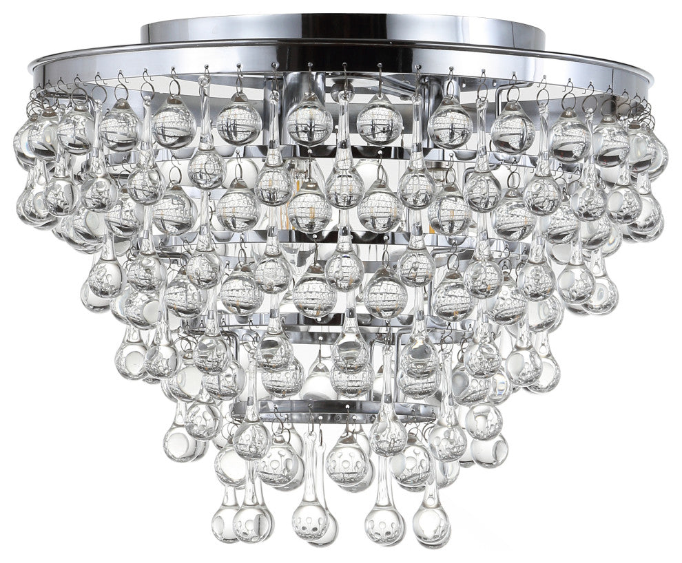 Toronto 16" Metal, Crystal LED Flush Mount, Chrome