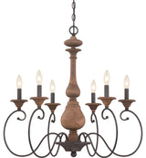 Quoizel ABN5006RK Six Light Chandelier Auburn Rustic Black
