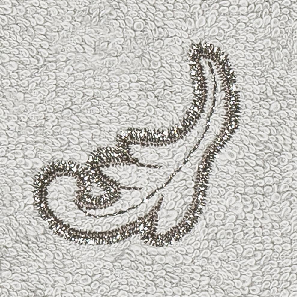 Linum Home Turkish Cotton April 2-Piece Embellished Washcloth Set, Light Gray