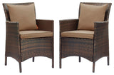 Conduit Outdoor Patio Wicker Rattan Dining Armchair Set of 2