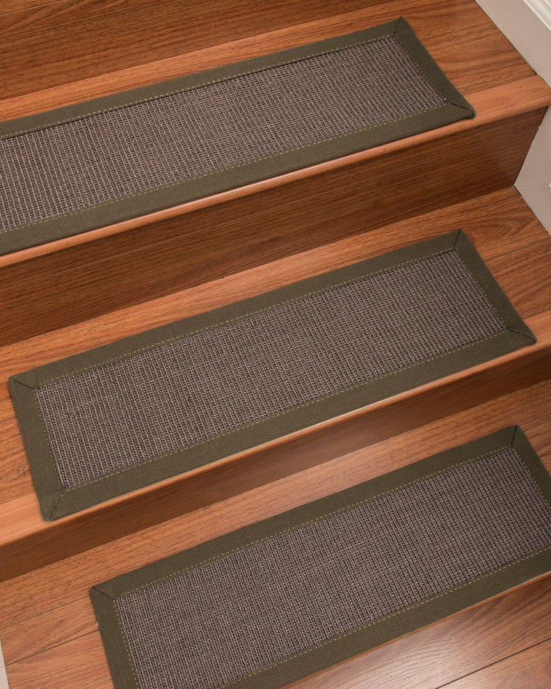 Big Sur Custom Sisal Stair Treads, Fossil, 9" X 29" Set of 13