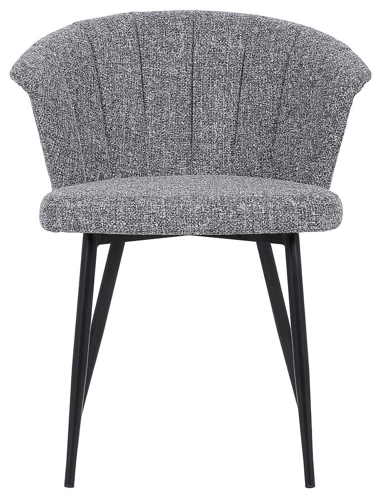 Orchid Mid-Century Dining Chair In Black Powder Coated Finish