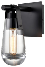Black Raindrop Wall Sconce With Clear Glass