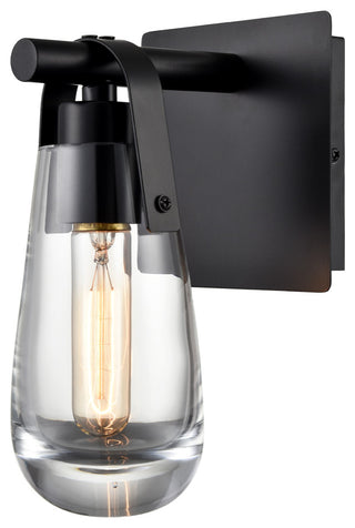 Black Raindrop Wall Sconce With Clear Glass