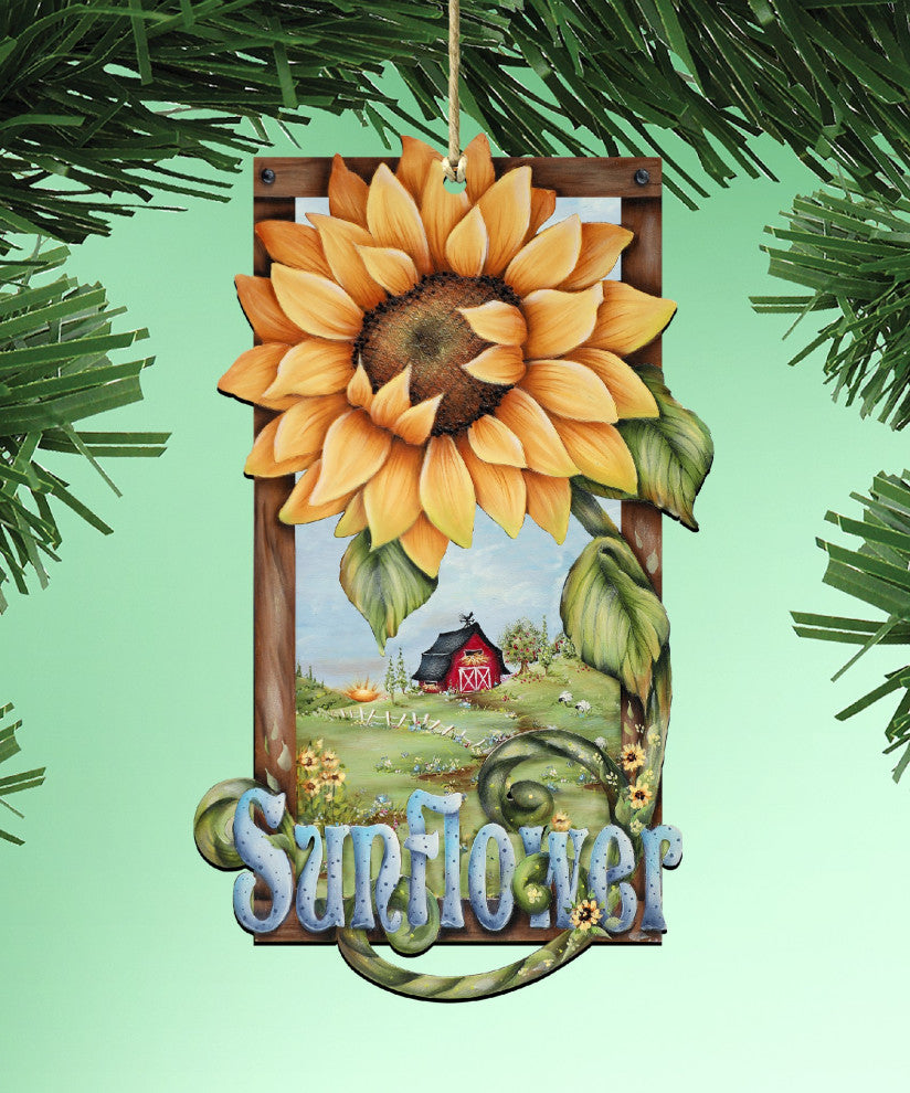 Sunflower Wooden Ornament