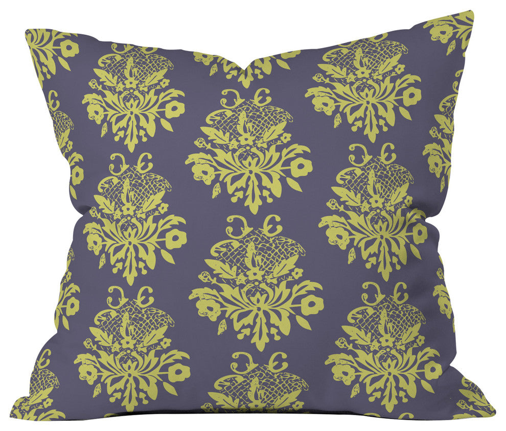 Morgan Kendall Green Lace Throw Pillow, 16"x16"