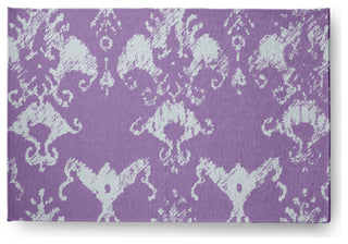 Victorian I-Kat Pattern Soft Chenille Area Rug, Purple, 4'x6'