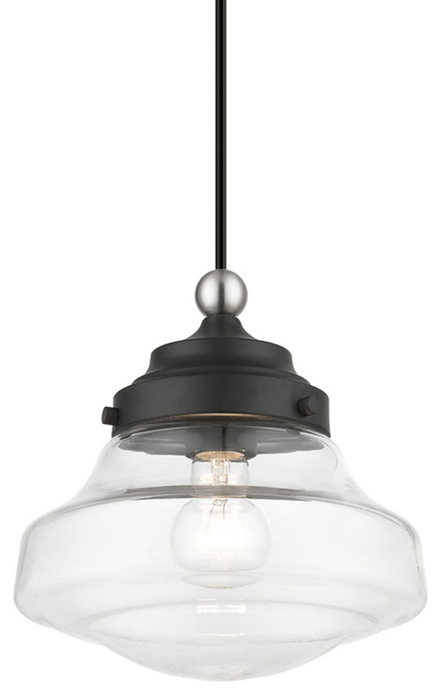 Avondale 1 Light Black With Brushed Nickel Accent Mini Pendant