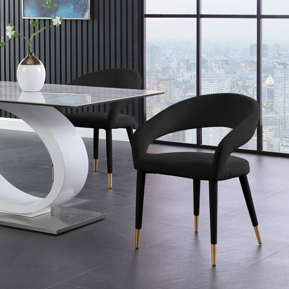 Destiny Dining Chair, Black, Velvet