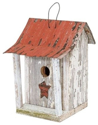 Beavertown Bird Shack, White With Red Roof