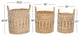Set of 3 Brown Banana Leaf Storage Basket 21", 19", 17"H