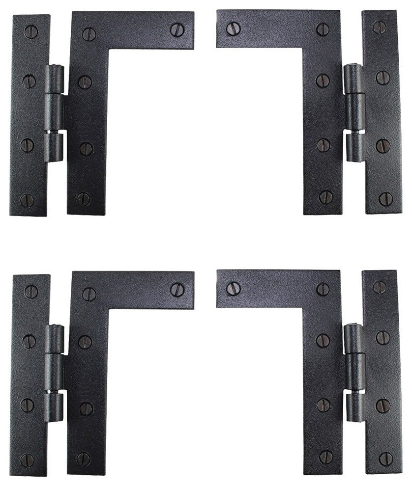 Pair Flush H-L Cabinet Hinge Wrought Iron 4.5"H Pack of 2 |