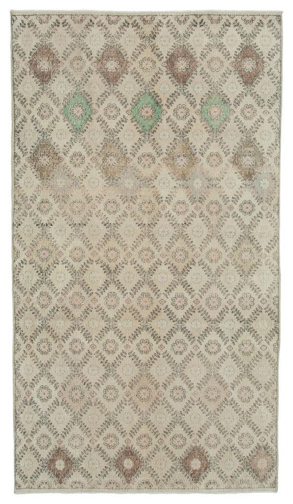 Rug N Carpet - Handmade Turkish 5' 6'' x 9' 11'' Low Pile  Vintage Rug