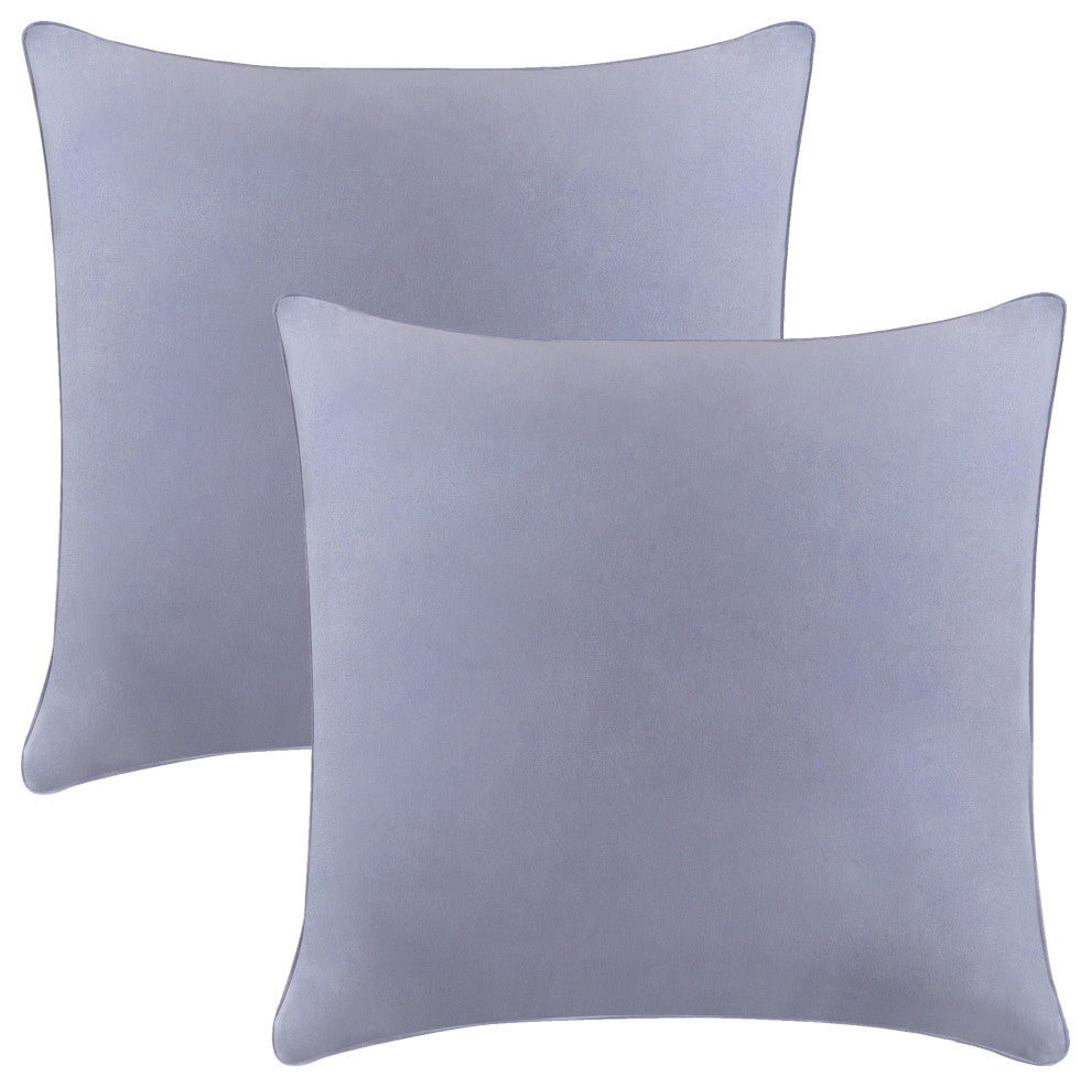 A1HC Soft Velvet Pillow Covers, YKK Zipper, Set of 2, Slat Grey, 20"x20"