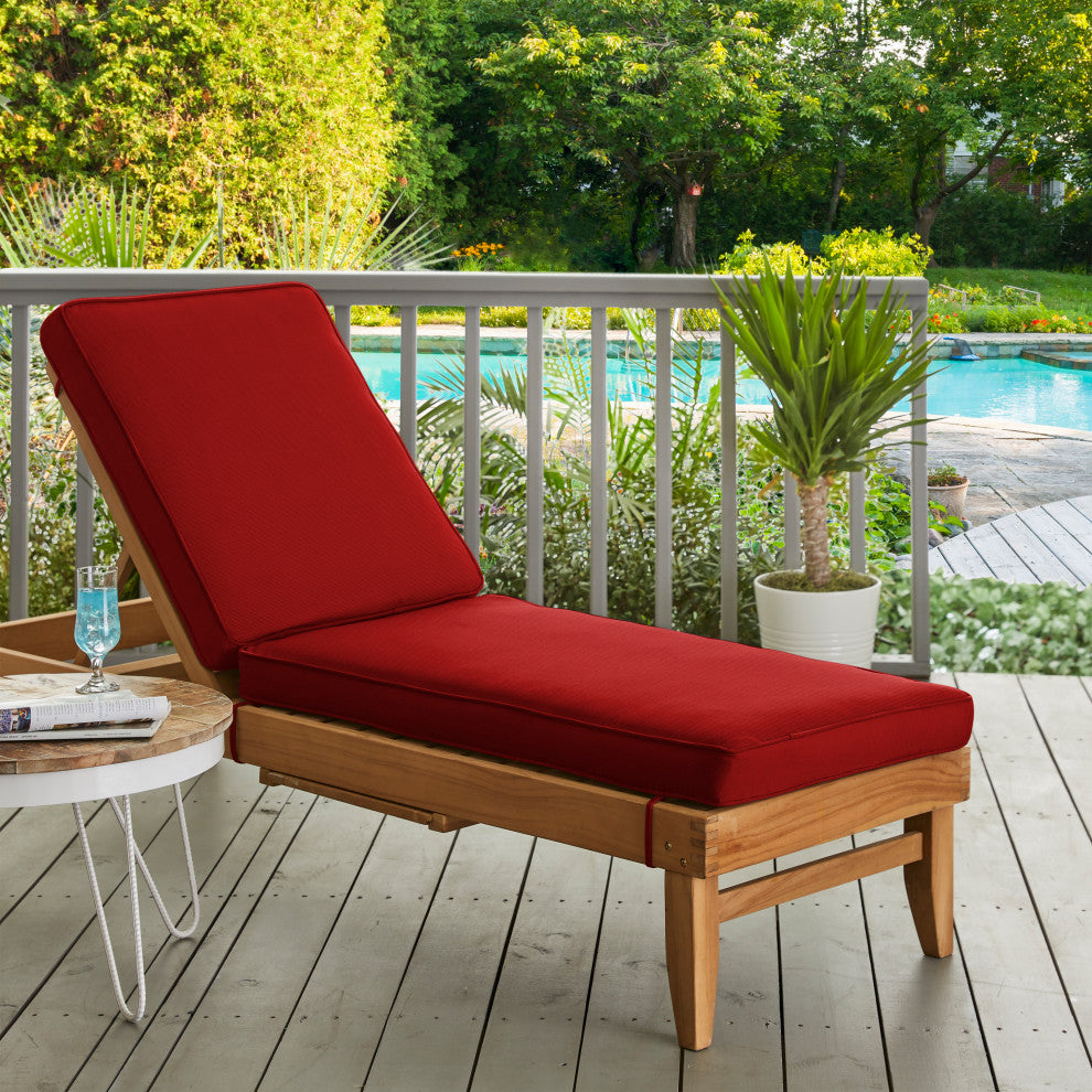 Mozaic Home Canvas Jockey Red Out/Indoor Chaise Lounge Cushion 78x21x3"