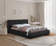 Nash Boucle Fabric Upholstered Bed, Black, Queen