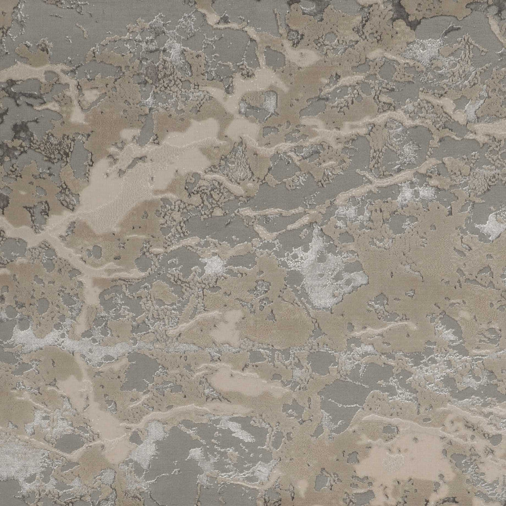 HomeRoots 7'x10' Sand Grey Machine Woven Abstract Indoor Area Rug