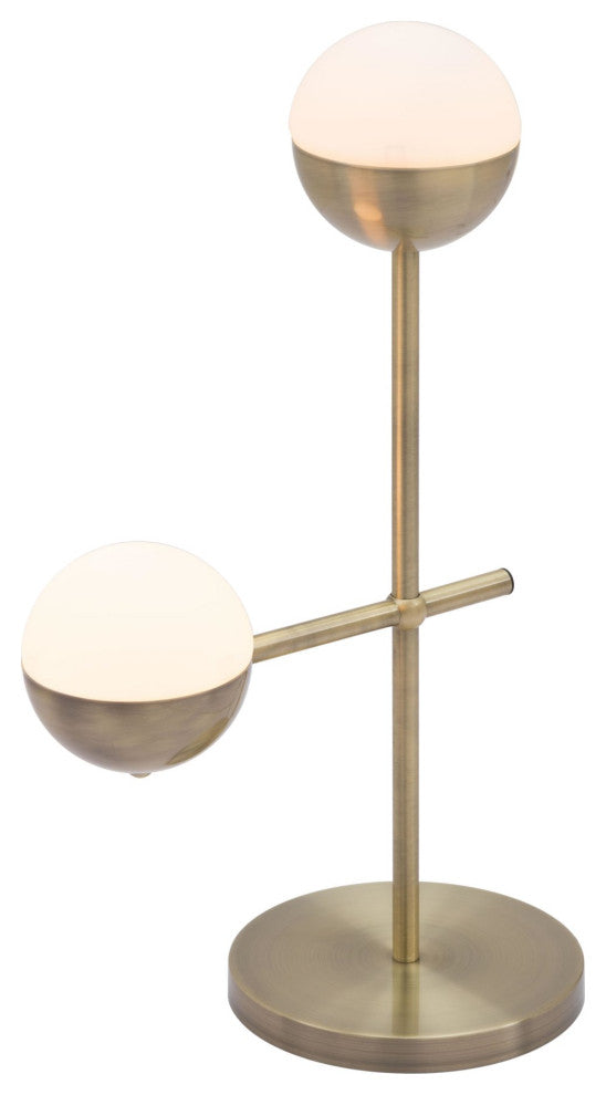 Table Lamp, Glass, Steel Metal, Bronze, White, Mid Century Kitchen LoungeLobby