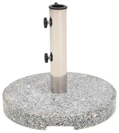 vidaXL 44lb Round Umbrella Base with Handles, Granite Plate, ï¿1⁄215.7"x14.4" Gray