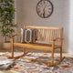 GDF Studio Baxter Rocking Acacia Wood Loveseat, Natural Stain