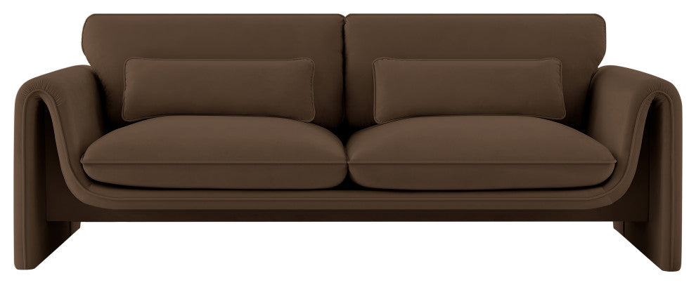 Sloan Brown Velvet Fabric Sofa