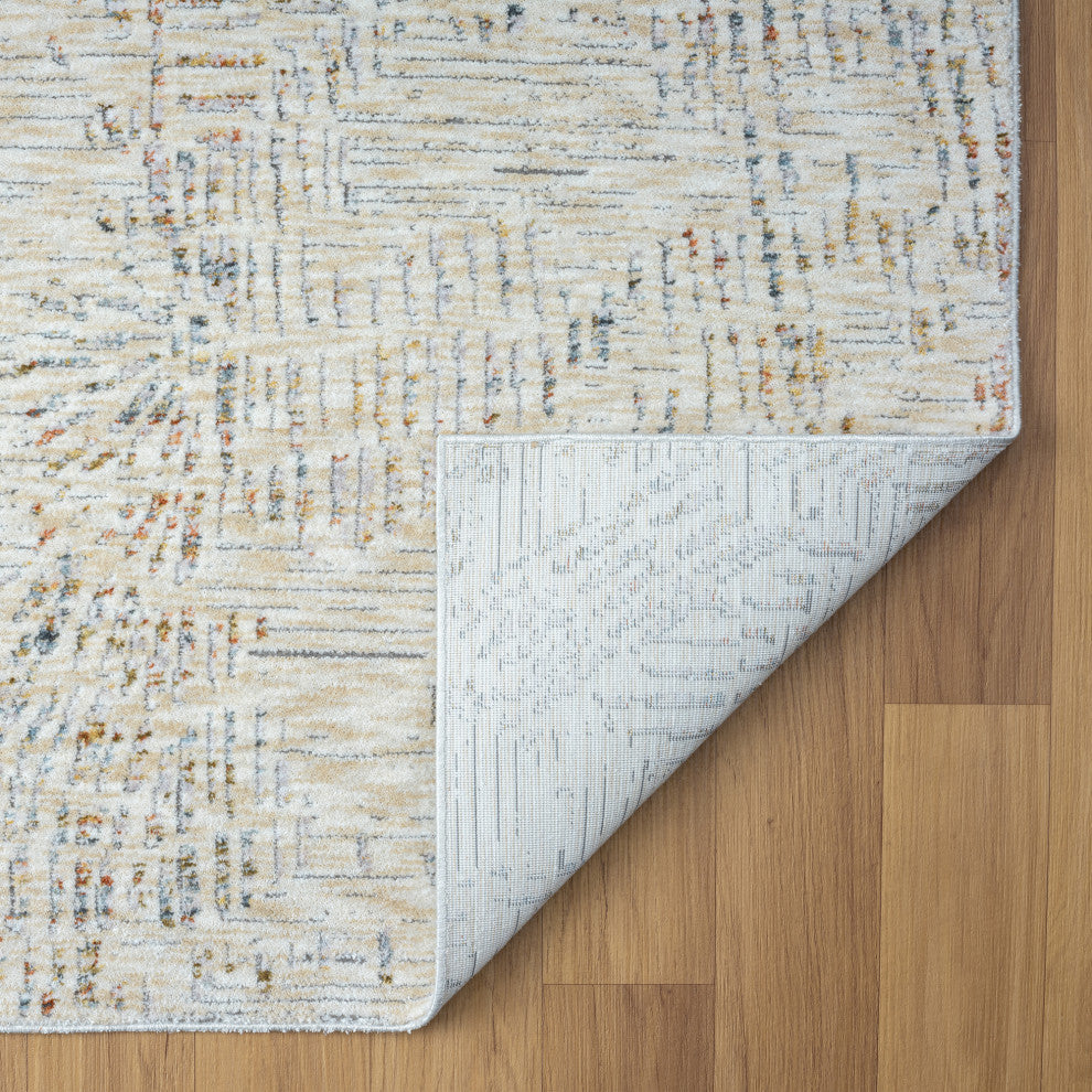Brynn Light Gray/Ivory Minimal Abstract Indoor Area Rug, 2' x 3'