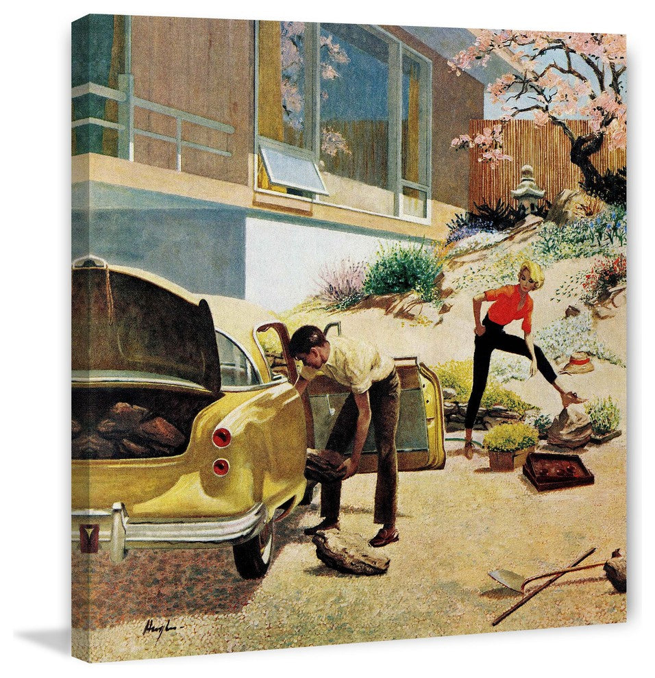 "Rock Garden" Painting Print on Canvas by George Hughes