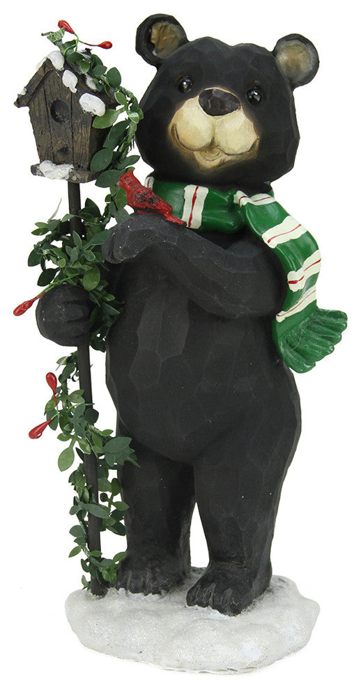 Polyresin Grizzly Bear, Black, 9.75"