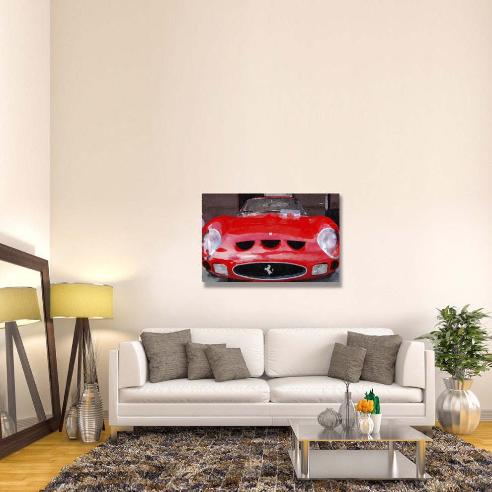 "1962 Ferrari 250 GTO Front Watercolor" Fine Art Print