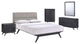 Modway Bedroom Addison 5-Piece Queen Bedroom Set, Black/Gray