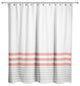 Coral and Gray Stripes 71x74 Shower Curtain