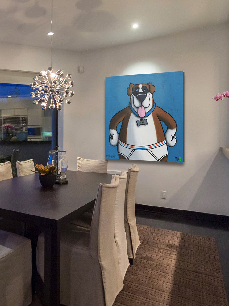Marmont Hill, "Boxer in Briefs" by Mike Taylor Painting on Wrapped Canvas, 40x40