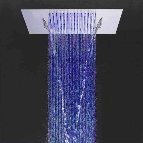 Recessed Color Changing Water Powered LED Shower Head