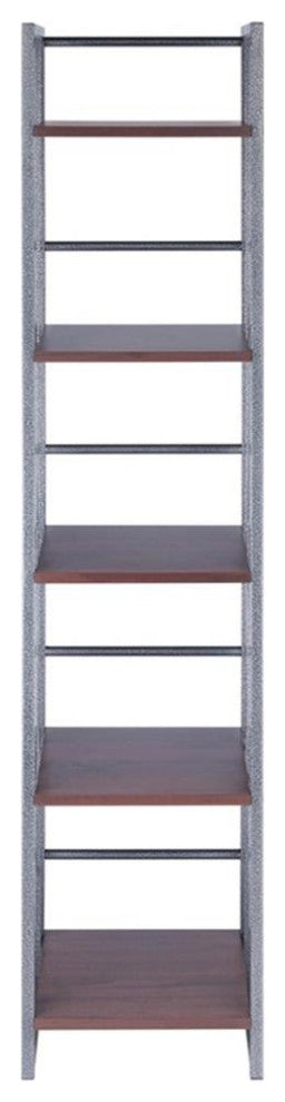 Isa 5-Tier Shelf, Graphite and Walnut
